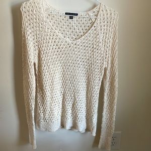 American Eagle Long Sleeve Cream Top